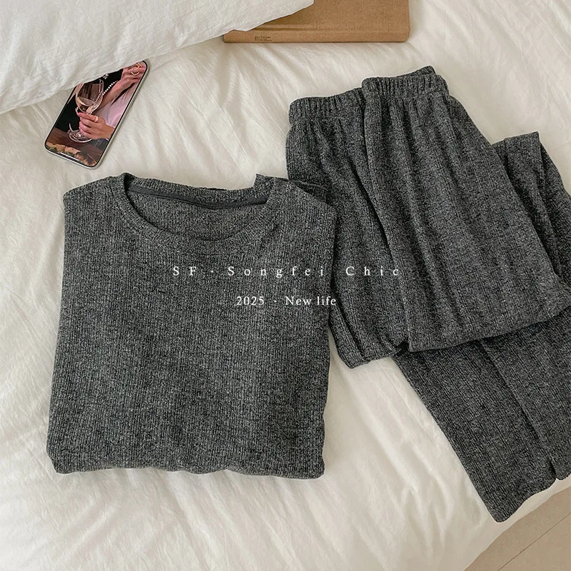 

Warm Winter Nightwear Fleece Velvet Thick Pajama Set Woman Loose Casual Home Suit For Women Sleepwear Pijama Mujer Invierno