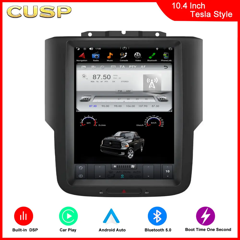 CUSP 10.4 inch Android Car Radio Stereo GPS for Dodge RAM 2012- Vertical Screen GPS Navi Car Play Auto Multimedia Head Unit