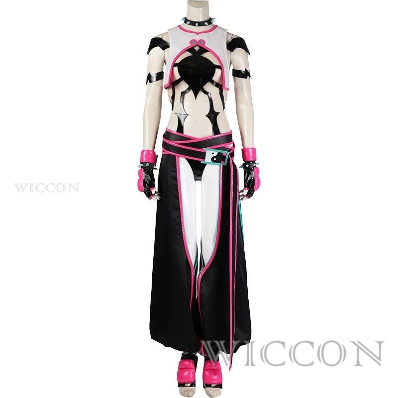 جوري هان تأثيري حلي لعبة مقاتلة SF 6 ملابس هالوين كرنفال ملابس للحفلات تمويه الأدوار النساء فانتازيا وتتسابق شعر مستعار #5