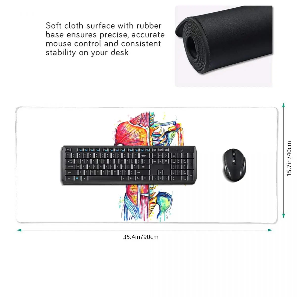 Anatomical Skeleton Art Large Mouse Pad Computer Keyboard Mouse Mat Gaming PC Laptop Desk Mat Office Accessories Table Mats