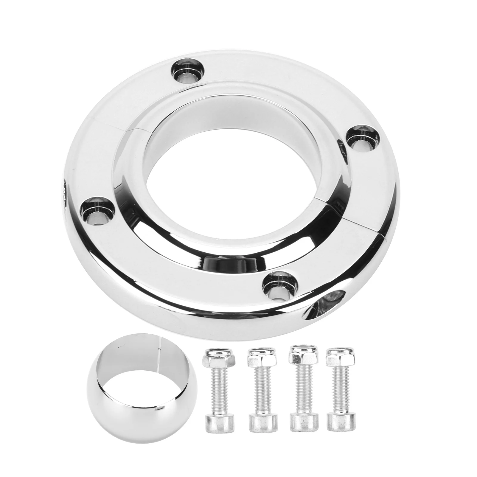 

Aluminum Swivel Floor Mount Auto Parts Steering Column Floor Mount Polished Round Replacement for SBC 350 Engine 2in