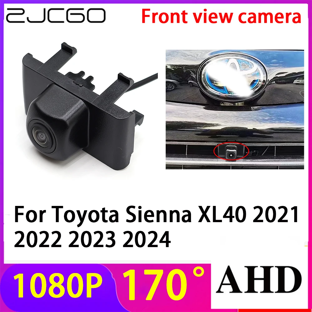 ZJCGO AHD 1080P LOGO Car Parking Front View Camera Waterproof for Toyota Sienna XL40 2021 2022 2023 2024