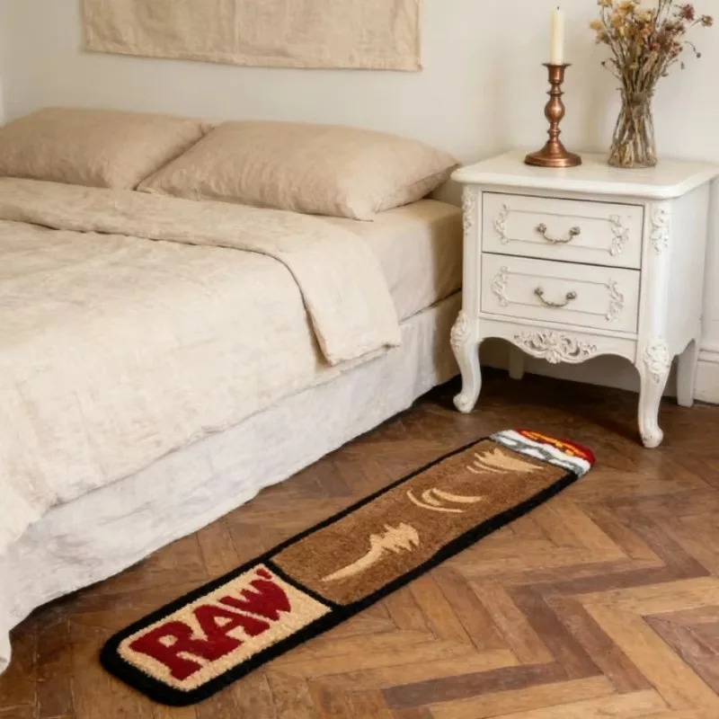 VIKAMA Creative Cigar-Shaped Doormat – Noise-reducing, non-slip living room sofa mat, bedroom bedside rug, home décor