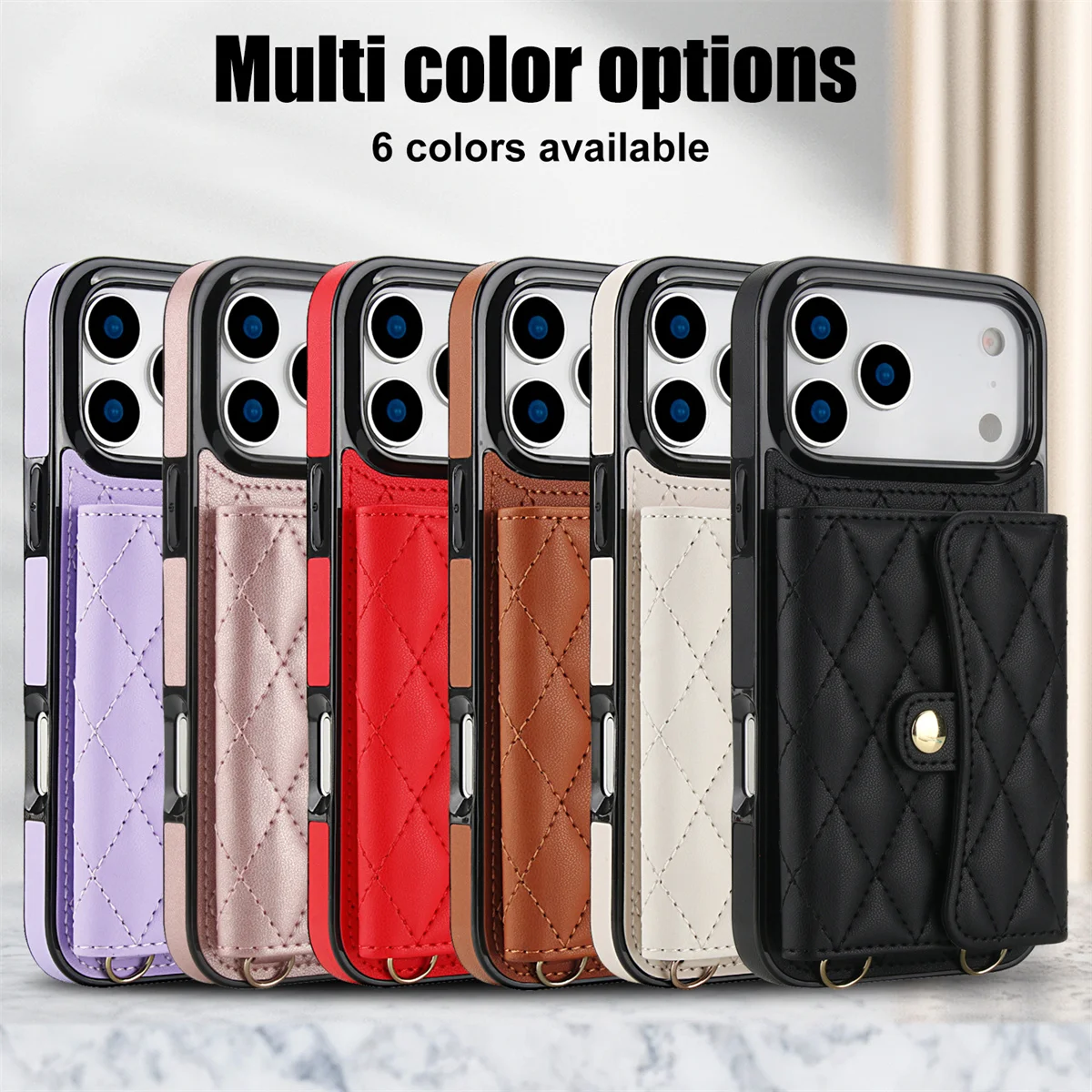 

Crossbody Wrist Strap Card Slot Wallet Phone Case for IPhone 17 Air 16E 16 15 14 Plus 13 12 11 Pro Max Leather Protective Cover