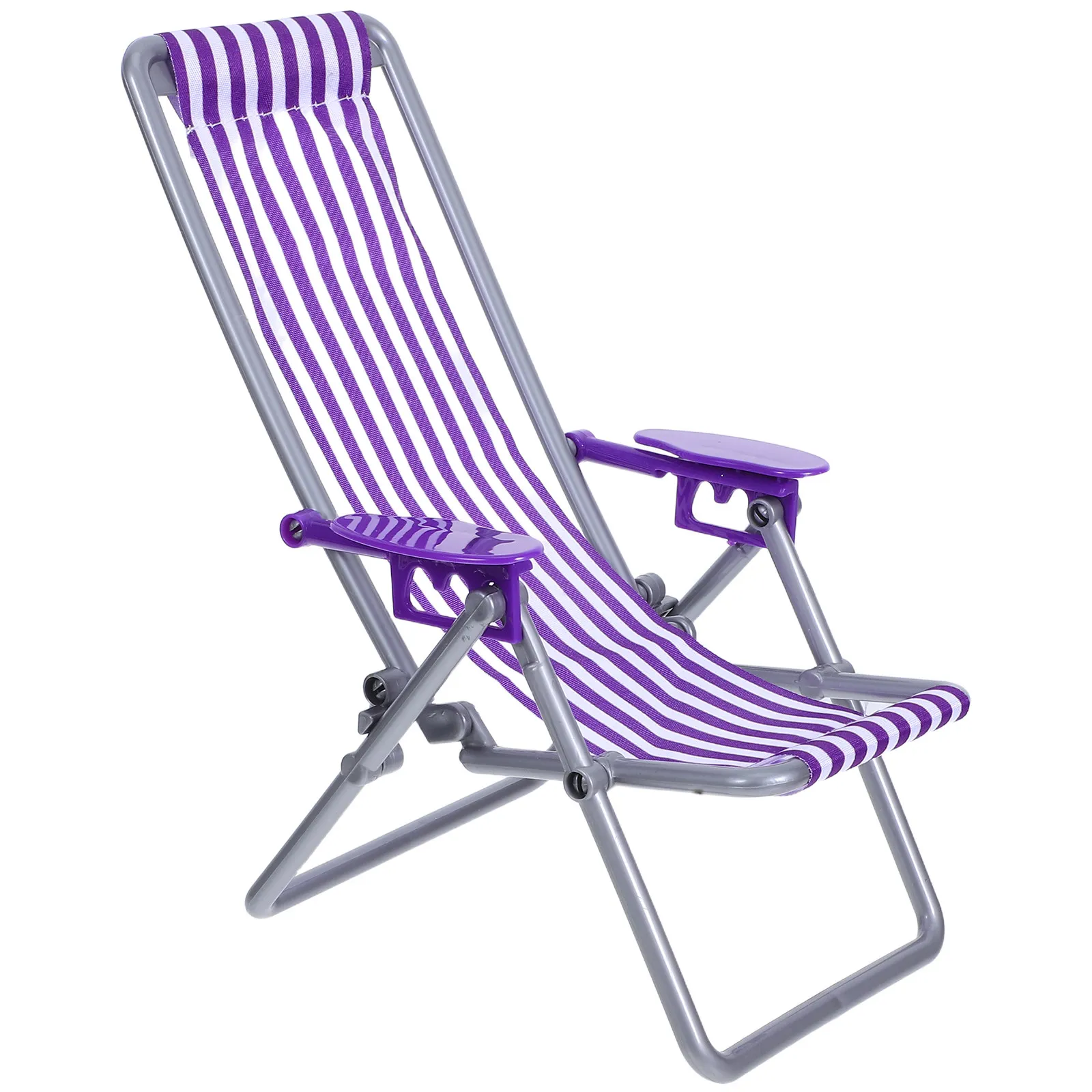 Miniature Foldable Beach Chair Compact Lightweight Mini Deck Chair for DIY Fairy Garden Micro Landscape Dollhouse Accessories