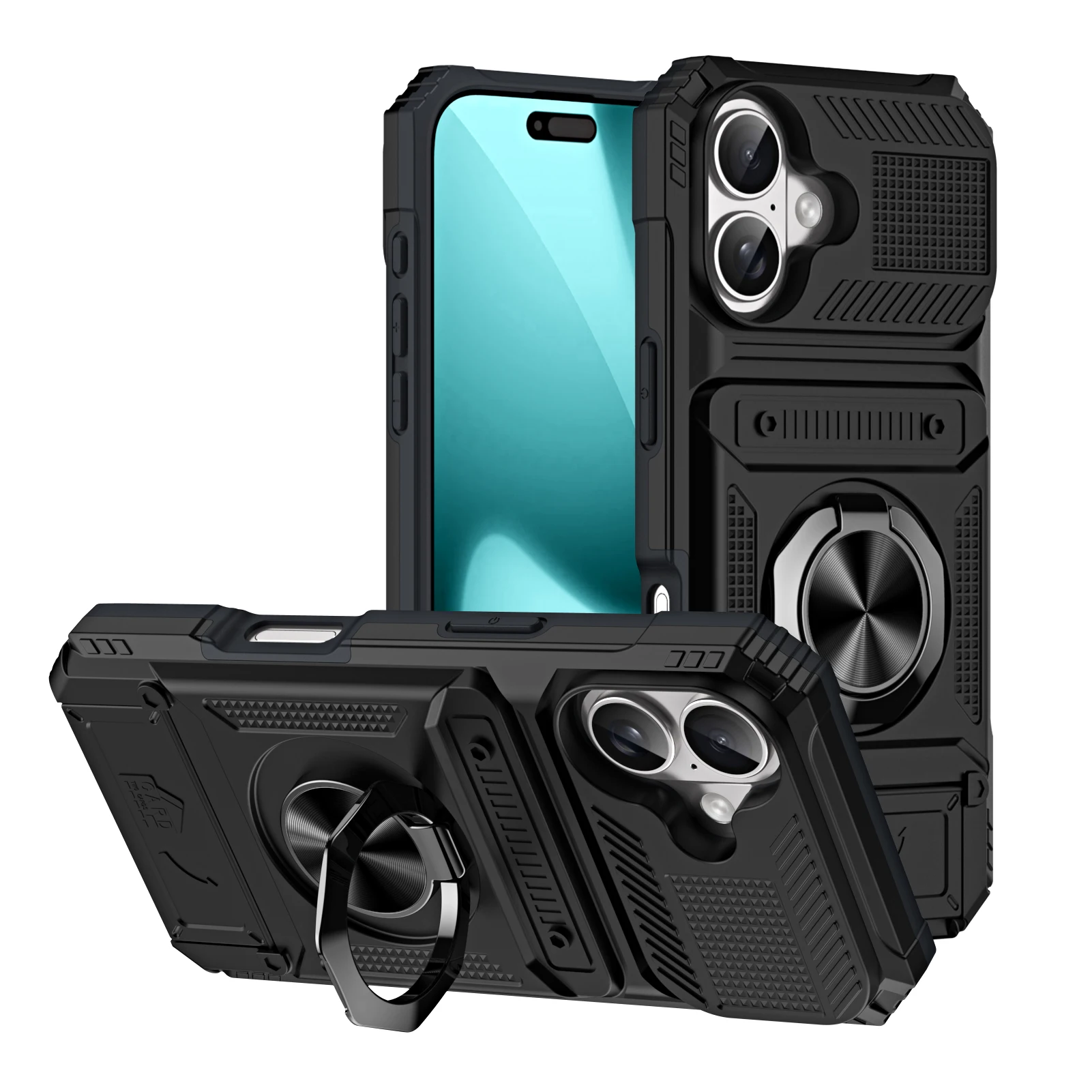 Funda A Prueba De Golpes Con Tarjetero Para Iphone 17 Pro Max 15 16 Plus 17 Air 13 14 Pro Iphone17 Iphone16 Iphone14 Fundas Resistentes