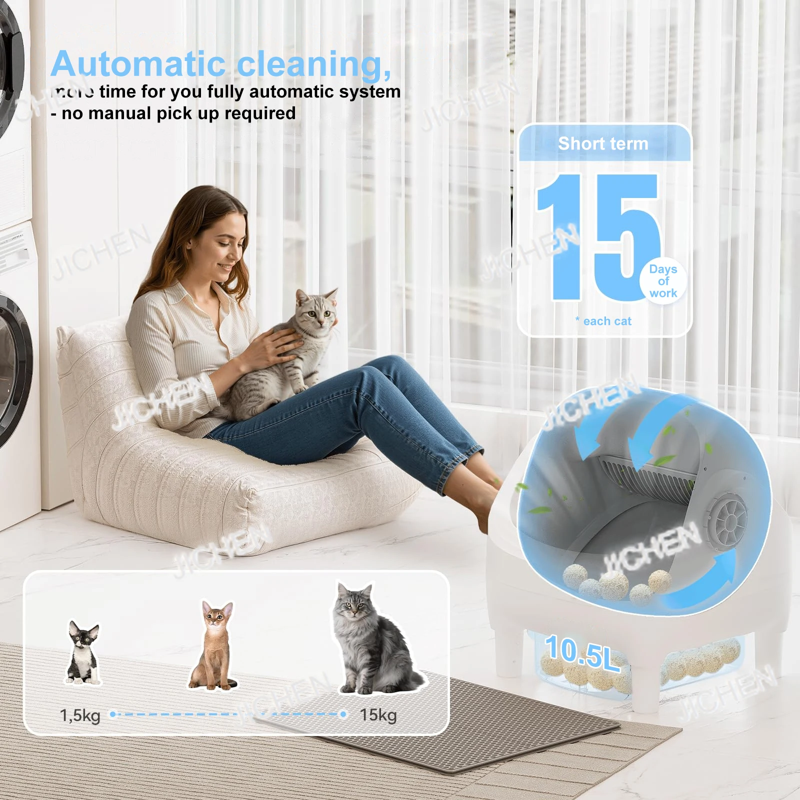 HG Large-capacity Automatic Smart Cat Litter Box Smart Open Top Quiet Self-cleaning Cat Litter Box With APP Cat Toilet