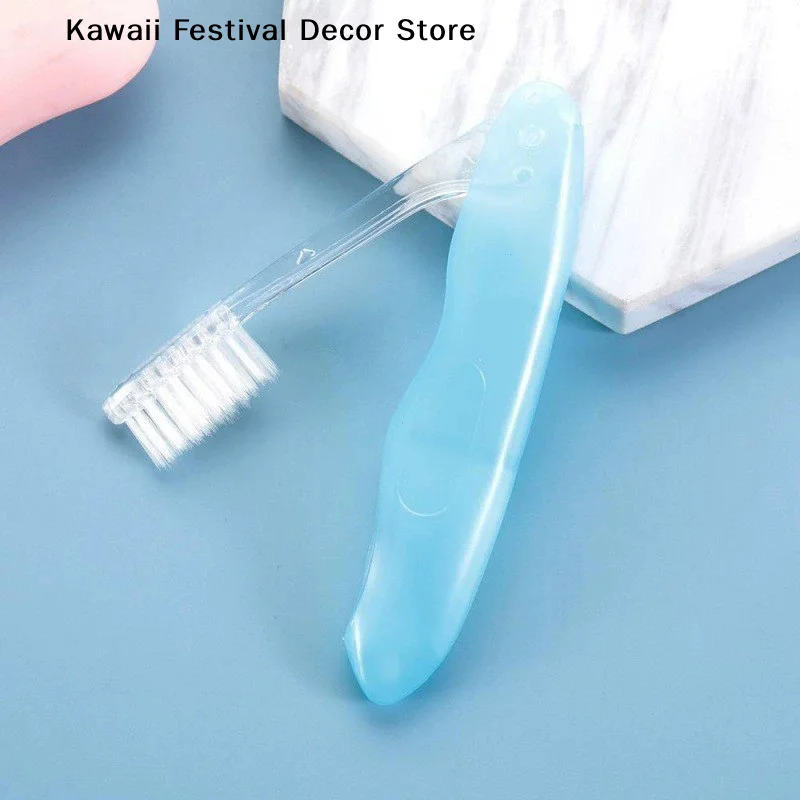 【K】 Hygiene Oral Manual Folding Travel Toothbrush, Full-head, Medium Bristles, Microfiber, Unscented, Portable And Easy To Clean