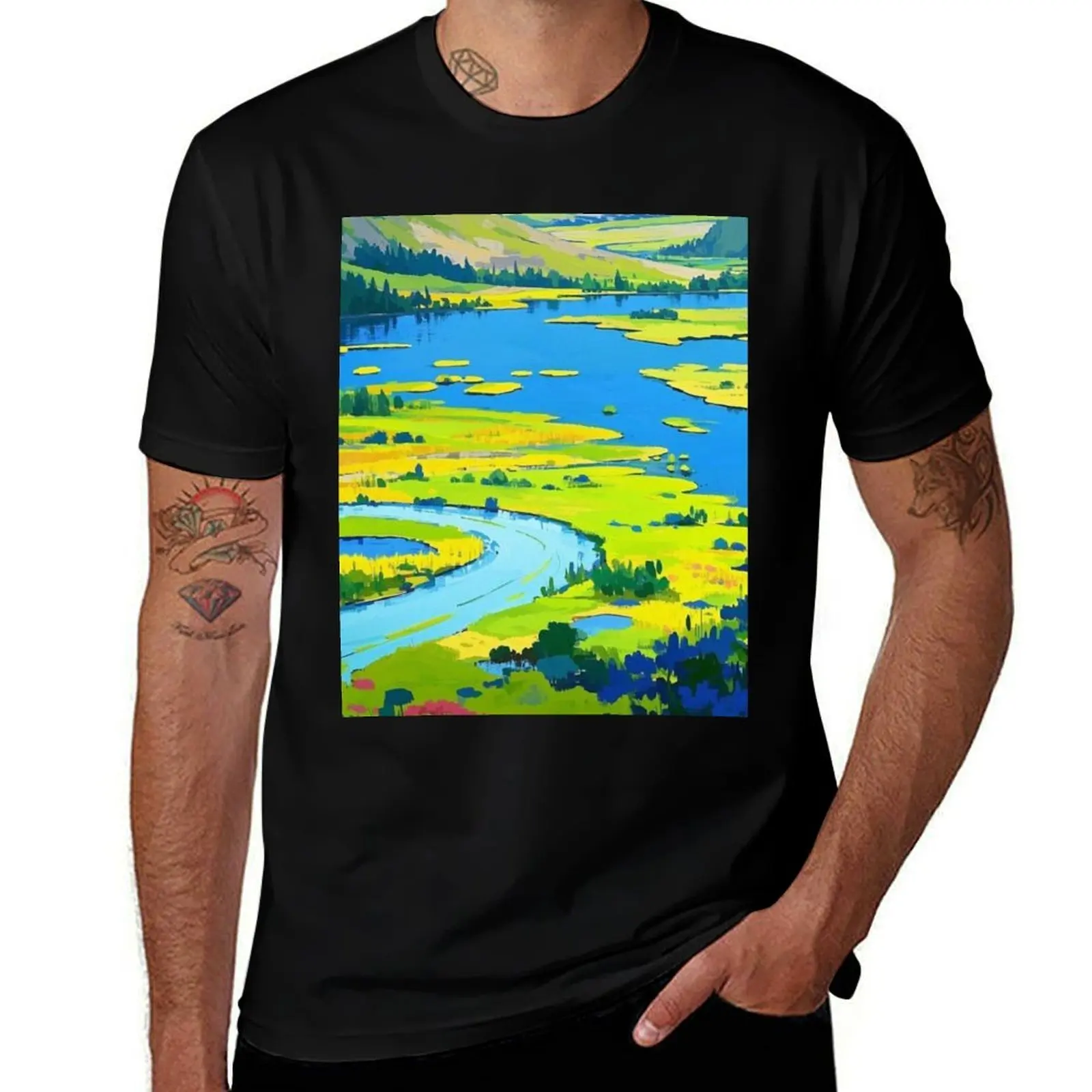 

Floating Islands: Whimsical Cloud Flora T-Shirt croswit shirt man anime figures sublime Blouse men clothings
