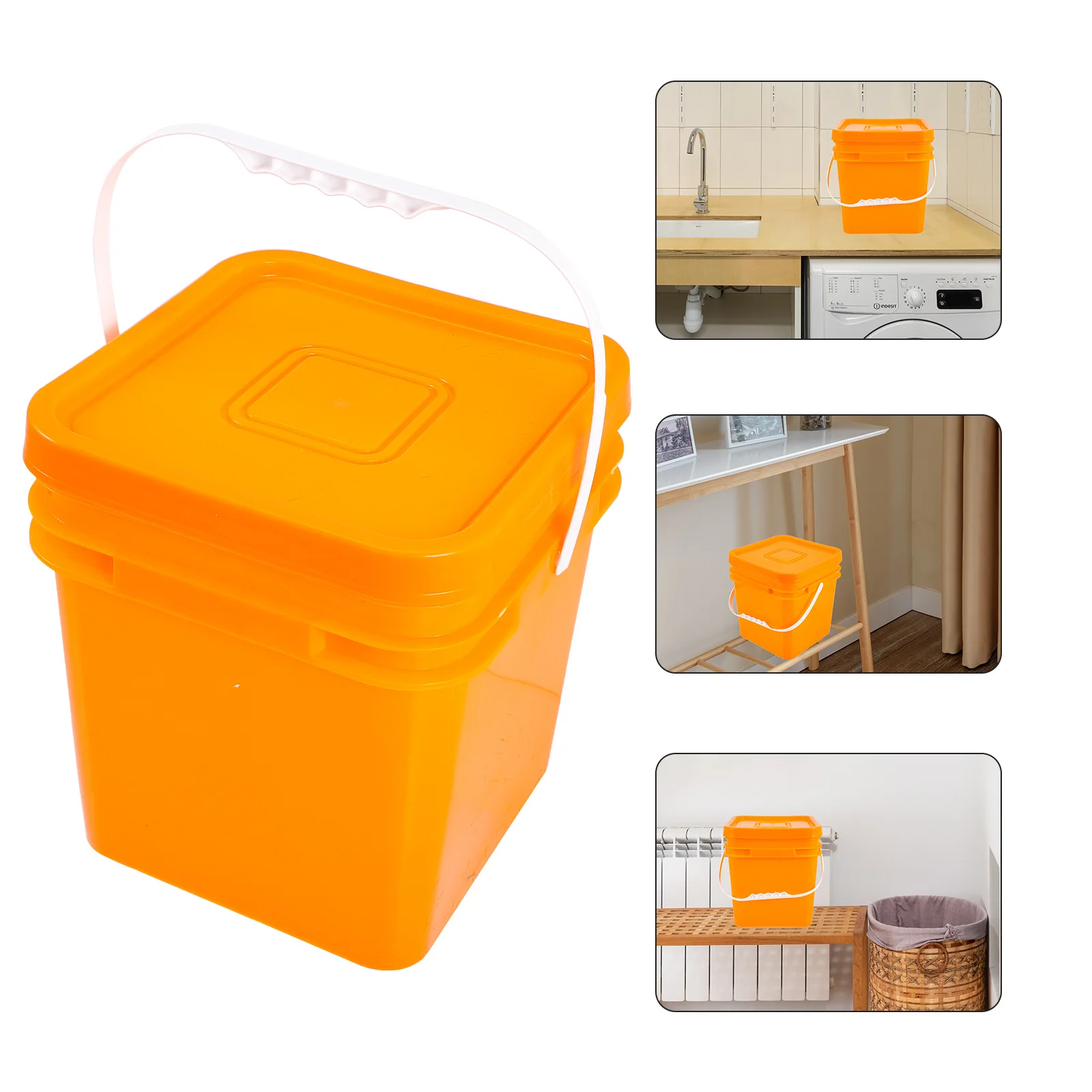 

Sealed Lid Bucket Square Plastic Storage Container For Laundry Powder Detergent Organizing Kitchen Dried Food Multipurpose