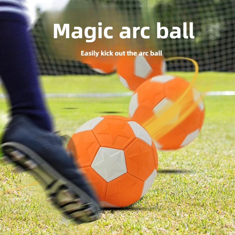Full Moon Scimitar Curved Ball Magic Football Black Tech Kids Students Roundabout Curve Ball Wear Resistant Kick Elevator Ball