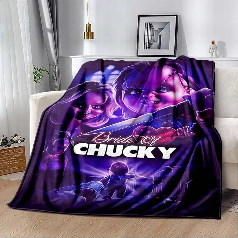 3D Horror Movie Character Chucky Saw Cartoon Area Blanket Fashion Soft Cozy Living room Bedroom Sofa Bed Travel Blanket