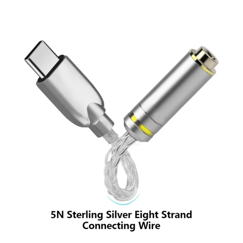 

USB C to 3.5mm/2.5mm/4.4mm Interfaces Headphone Amplifiers HiFi Earphone Sound Amplifiers 32bit 384kHz Sound Adapter
