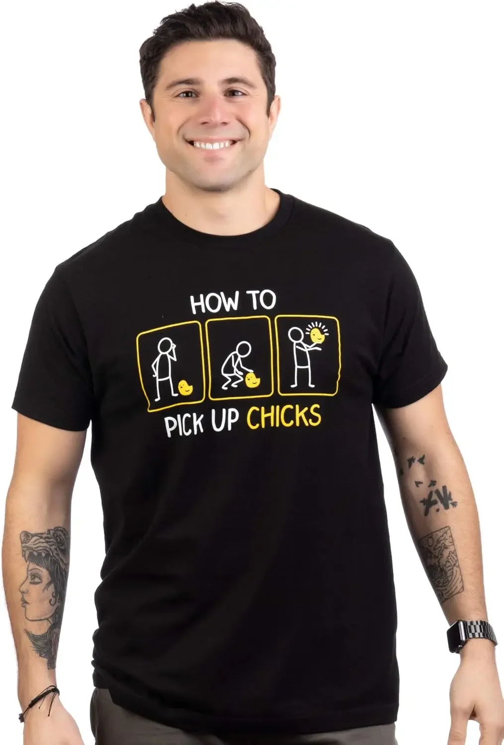 Funny Sarcastic Sarcasm Joke Tee for Man Woman T-Shirt How to Pick up Chicks tops