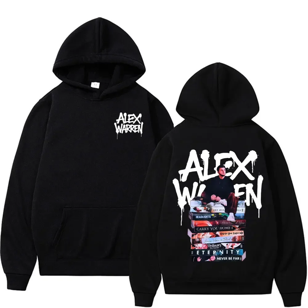 Alex Warren Retro todo el álbum Tracklist sudaderas con capucha hombres mujeres Hip Hop Punk High Street sudaderas de alta calidad Casual polar con capucha