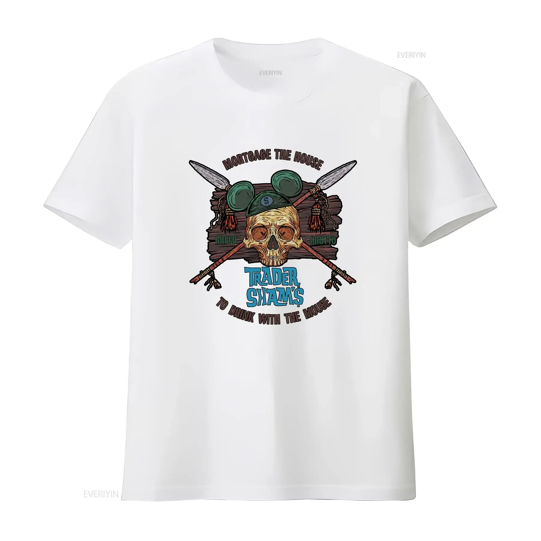 تي شيرت تاجر شام تيكي بار محاكاة ساخرة تي شيرت عتيق مغسول مريح ناعم قابل للتنفس أوم ممتد ملابس خروج عصرية