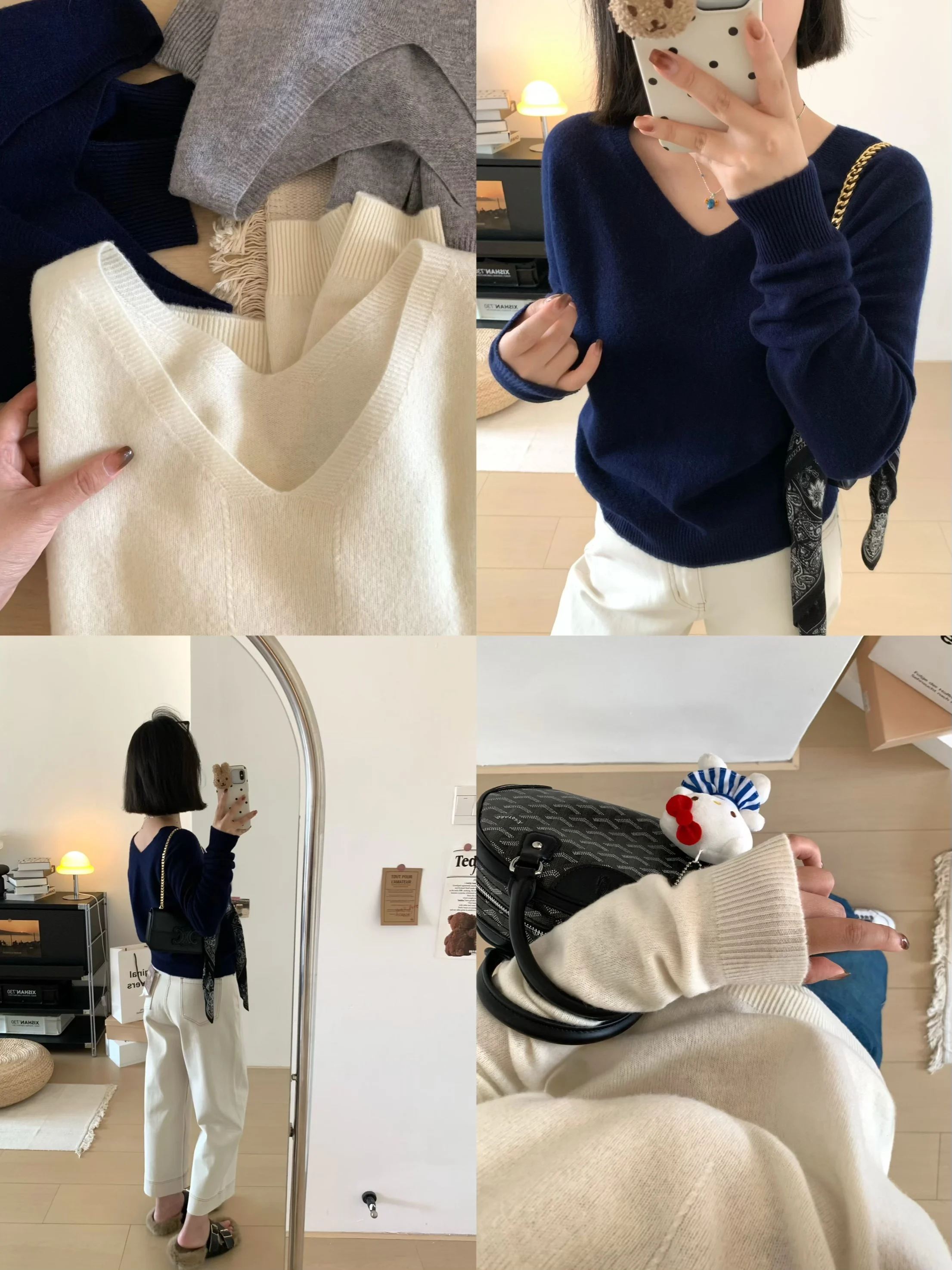 

XFYSLE женский трикотаж ort V-Ne, мягкий, уютный, осенний, модный, повседневный, из смеси шерсти, для похудения, дизайн премиум-класса