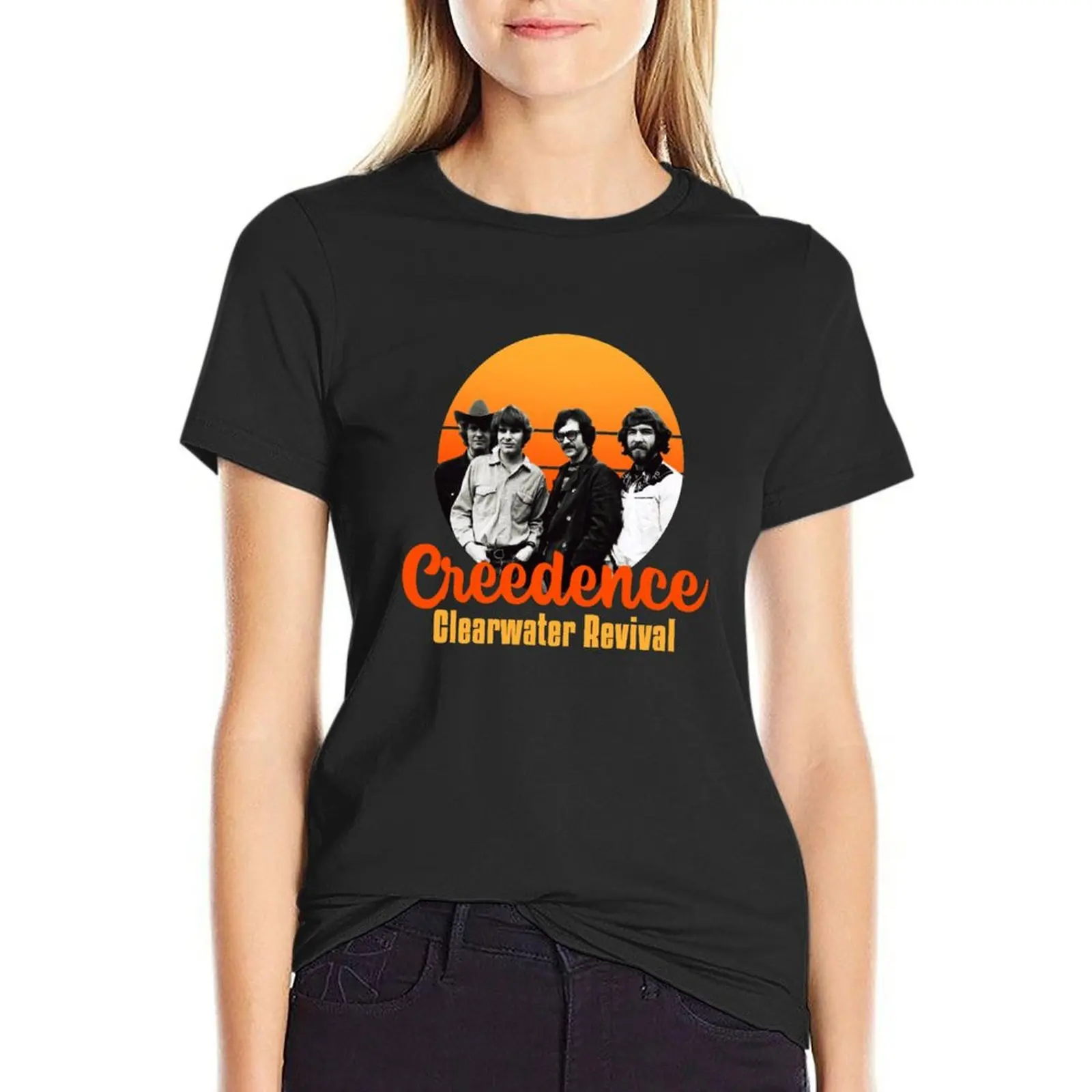 

Creedence Clearwater Revival Vintage Sunset Design T-Shirt oversized cute clothes western t shirts for Women