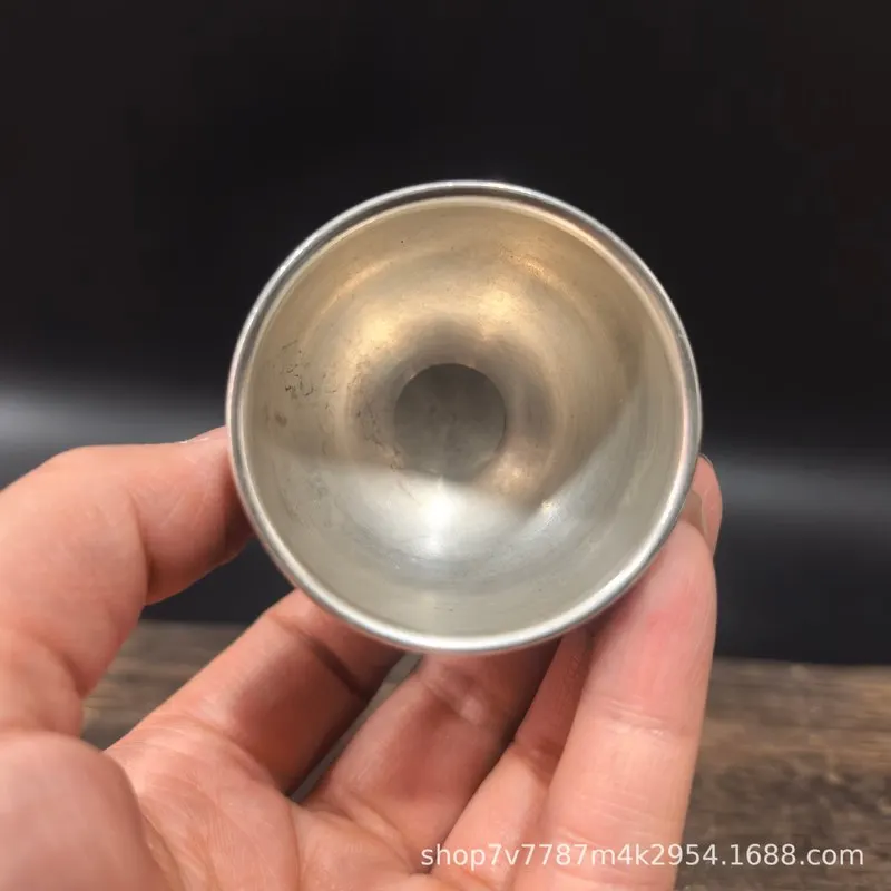 Antique-style brass craft, silver-plated fortune cup, home living room decorative ornament