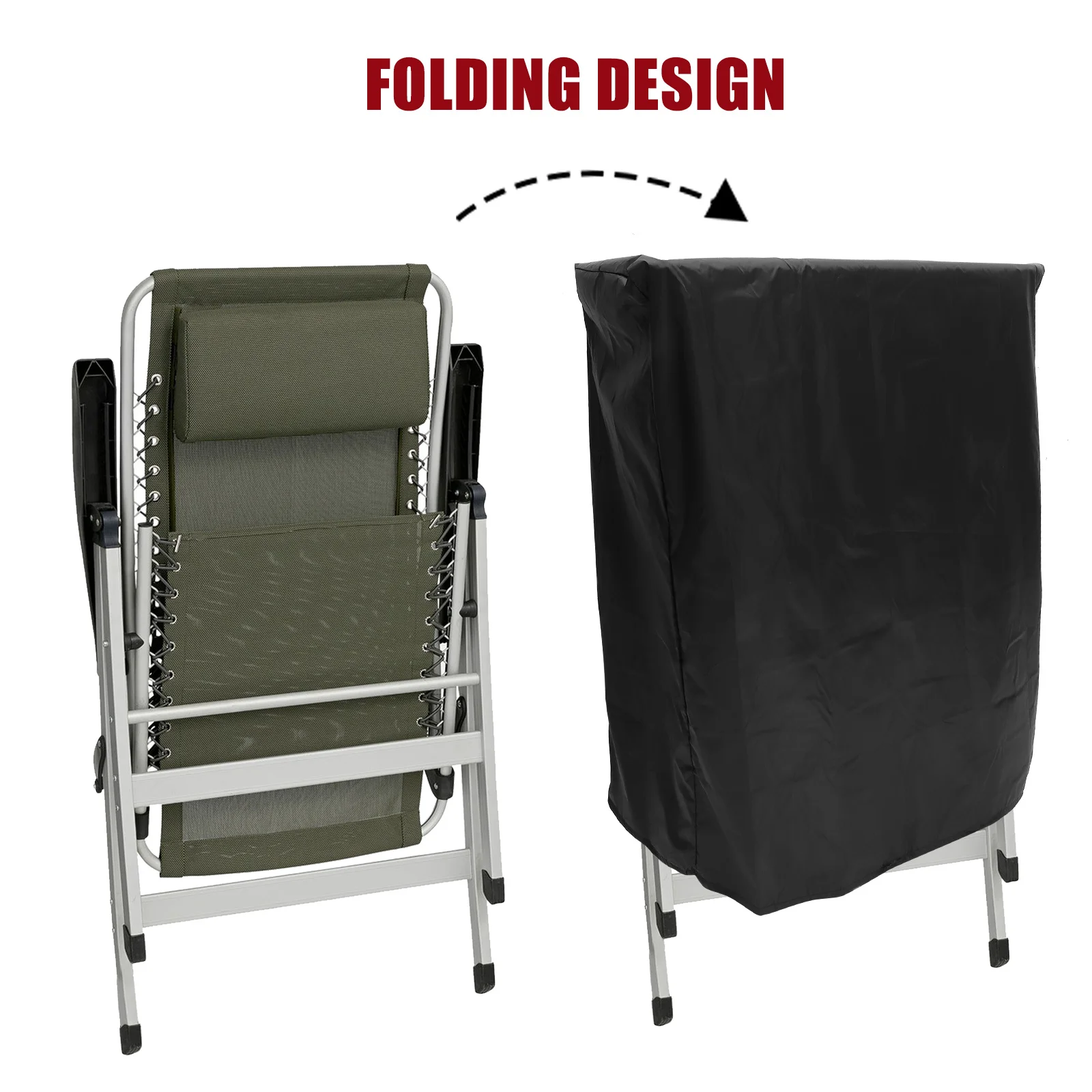 

Waterproof Outdoor Patio Chair Covers Oxford Cloth Folding Furniture Cover Protector Garden Chair Sleeve Sunlight Resistant