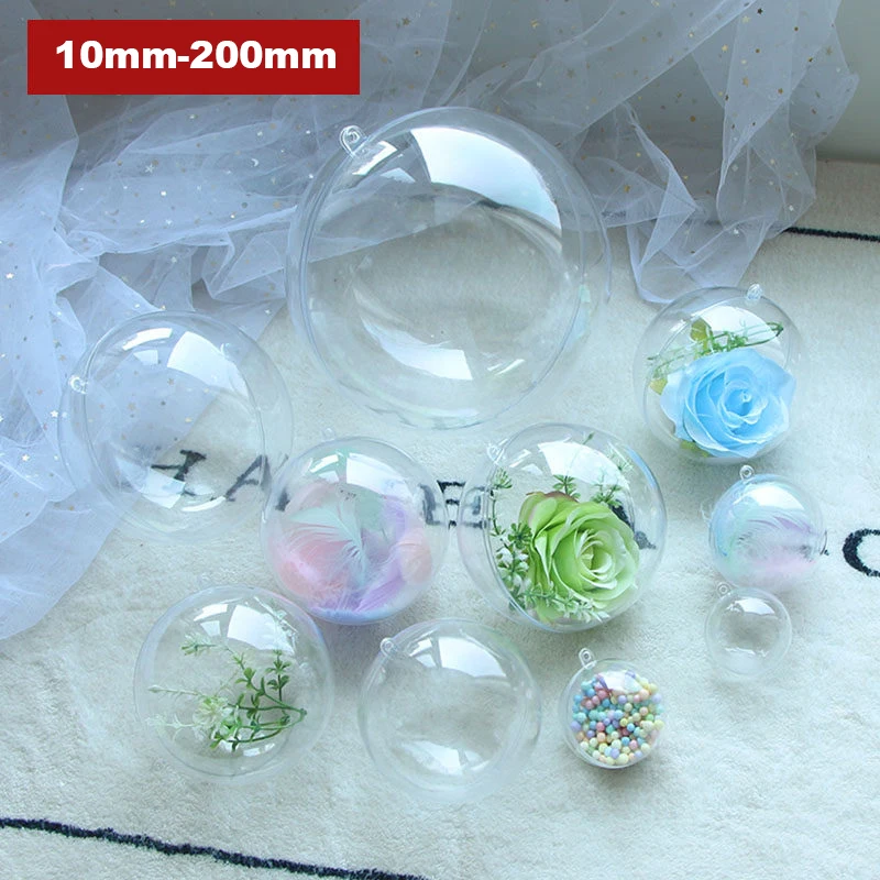 2/2.5/3cm-20cm DIY Transparent Hollow Hanging Alien Gift Box Plastic Ball for Christma Gift Wedding Party Decoration Hollow Ball