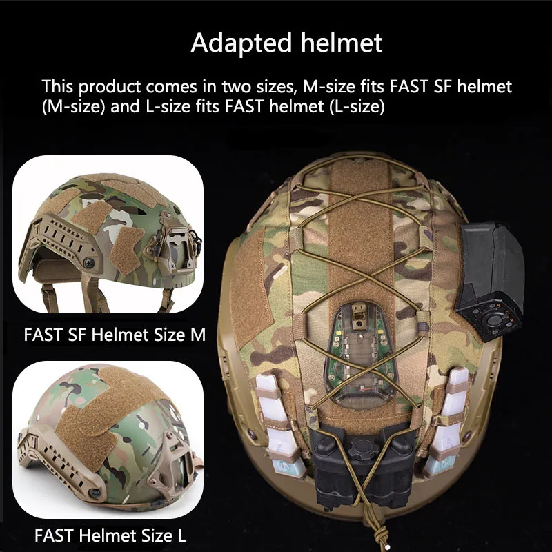 Adapted to Fast Tactical Helmet Fabric Cover with Cordura Magic Tape Fixing Strap for Anti slip and Scratch Protection