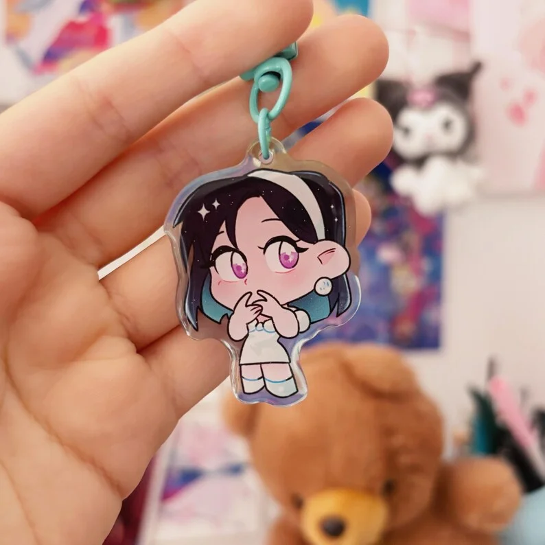 2 Inch Mini Chibi Anime Acrylic Keychain, Cute Fandom Bag Charm for Ita‑Bag, Double‑Sided Printed Pendant