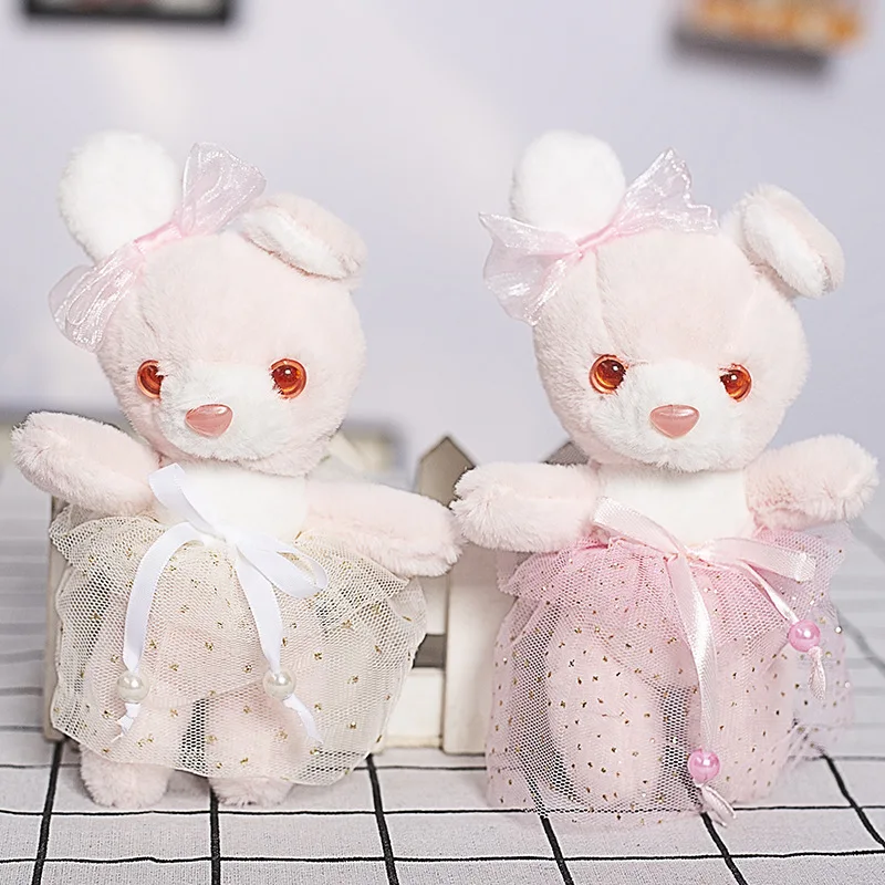 16cm Cute Cartoon Rabbit Plush Toys Doll Kawaii Plush Animals Bag KeyChain Pendant Girls Wedding Accompanying Gifts