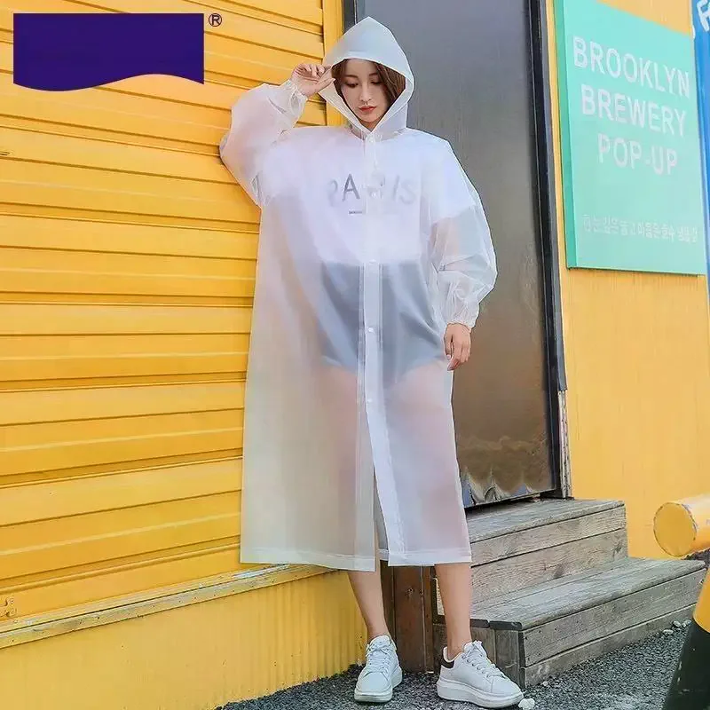 GRS Certified Recycled Colorful Long Raincoat Waterproof Hood Lightweight For Hiking Commuting Daily Use