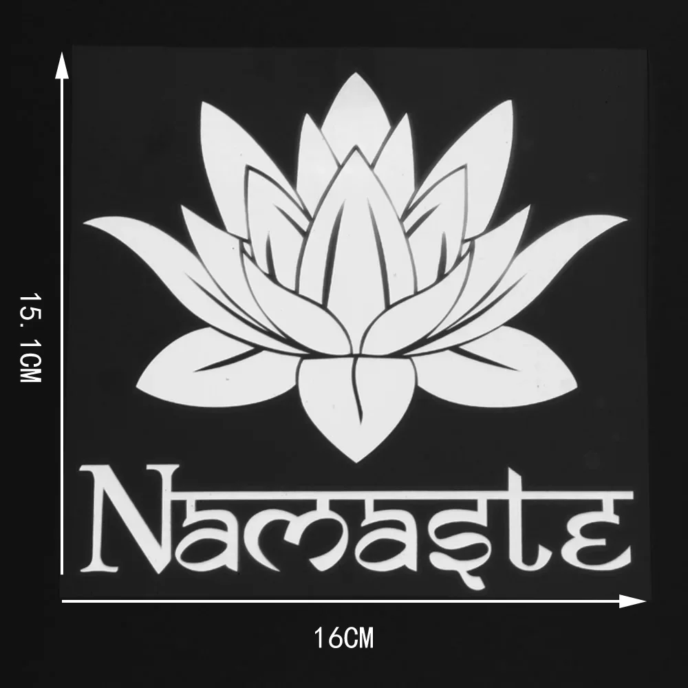 Car sticker cartoon lotus yoga meditation Namasle flower art decoration PVC waterproof sunscreen 20CM