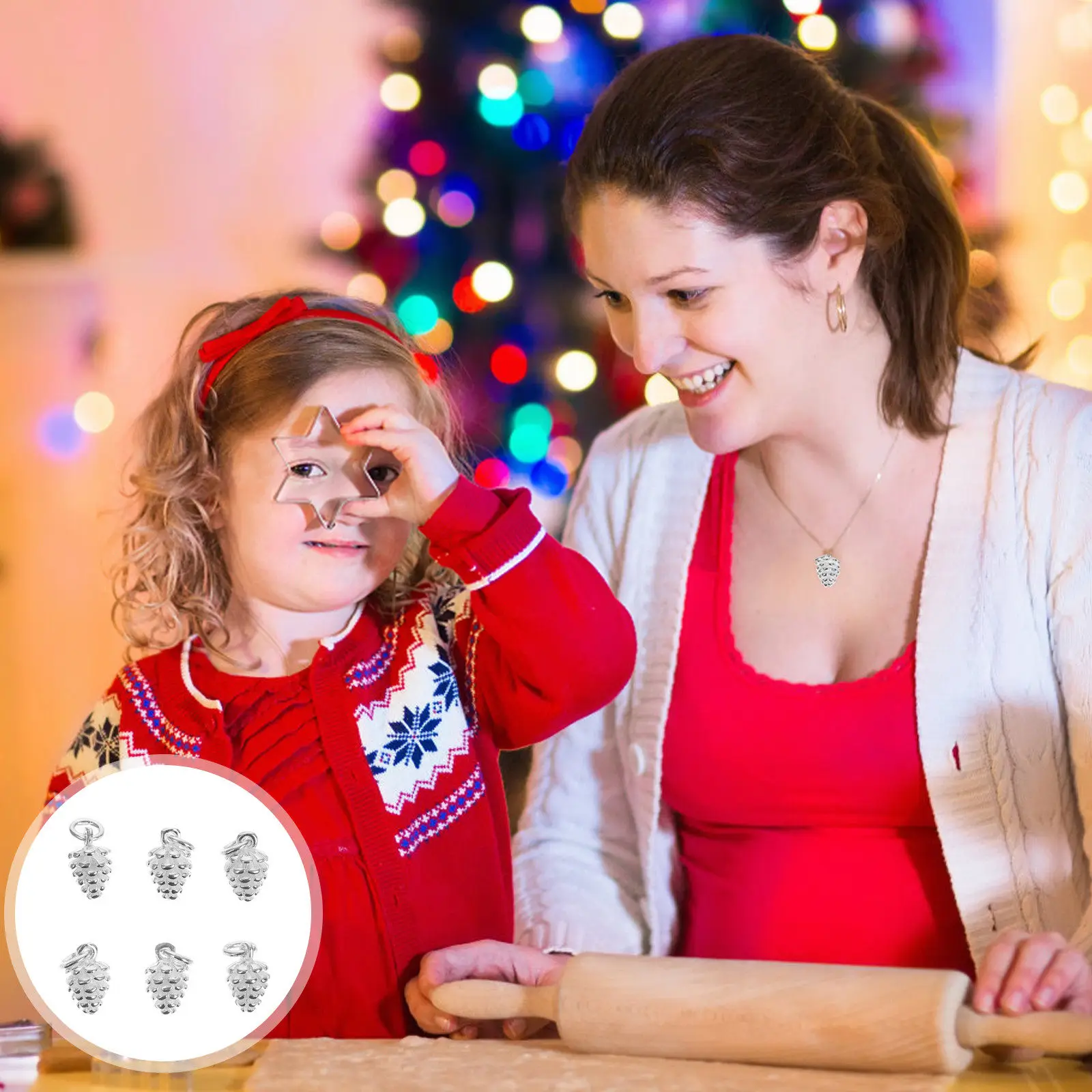 

6Pcs Pine Cone Nut Pendants Fashion DIY Jewelry Charms Bracelet Necklace Gift for Men Pine Nut Pendant Accessory