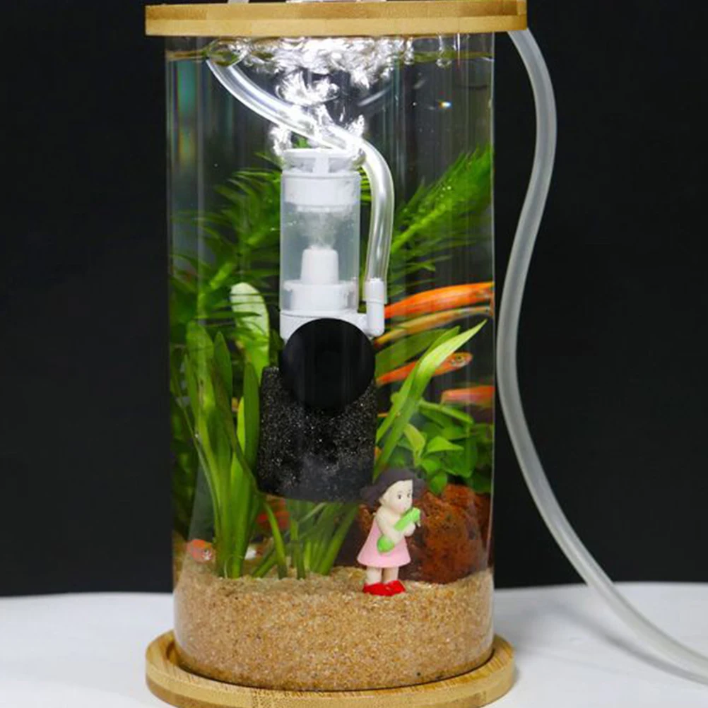 

2 Pcs Aquarium Filter Ultra Quiet Mini Fish Tank Plastic Oxygen Pump Pneumatic Biochemical Cotton Efficient Energy Saving