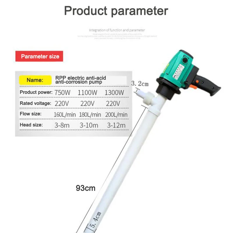 

Portable RPP Chemical Pumping Pump Multifunction Electric Oil Pumps Apply To Highly Corrosive Liquids Anti-Acid & Anti-Corrosion