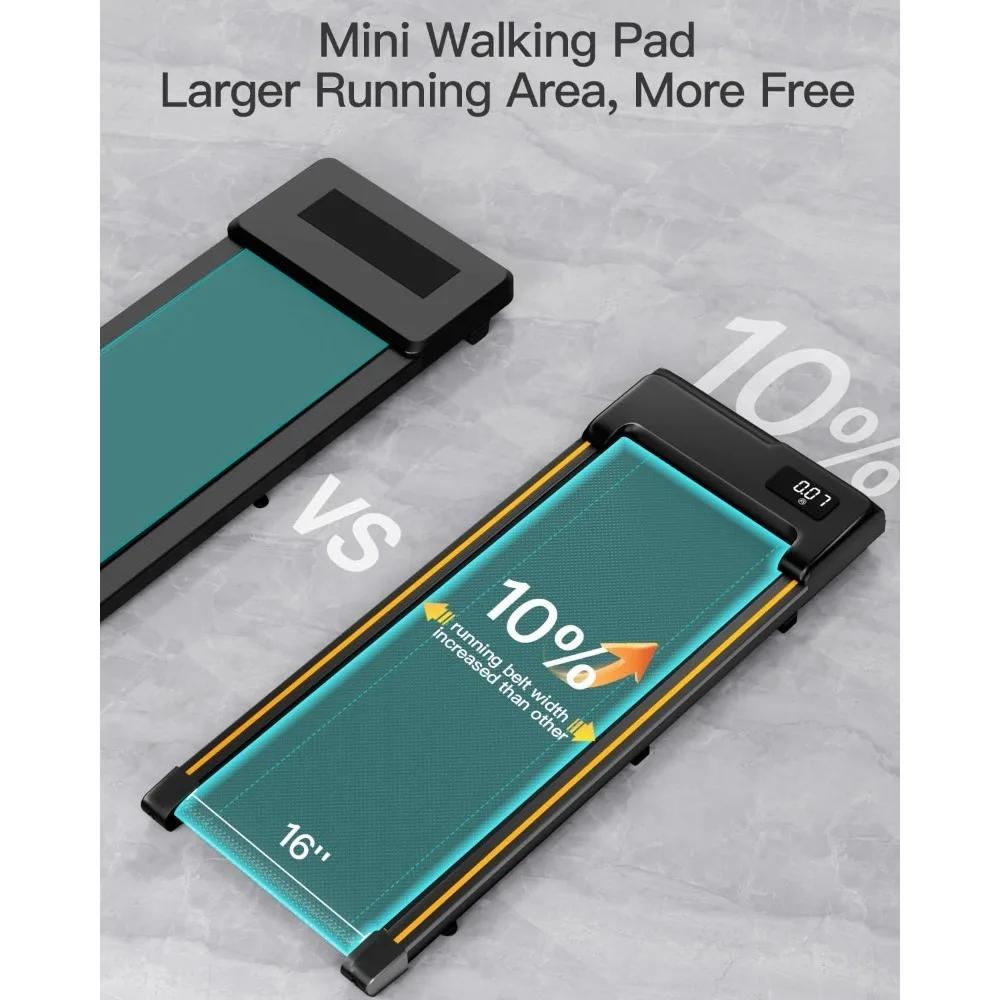 Mini Walking Pad with Wider Running Belt, 2 in 1 Foldable Treadmills for Home Office, Small Under Desk Treadmill