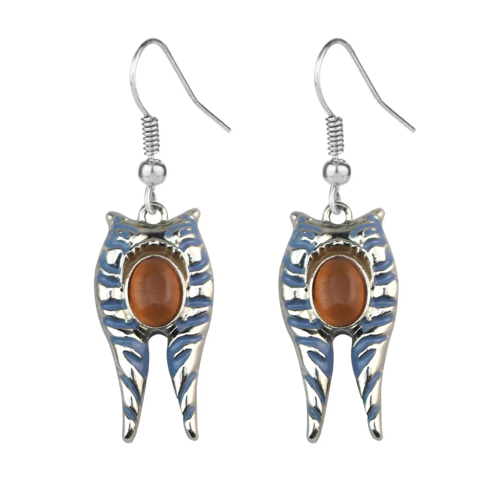 StarWar Character Ahsoka 3D Mandrils Earrings Pendant Drop Earrings For Women Men Accessories