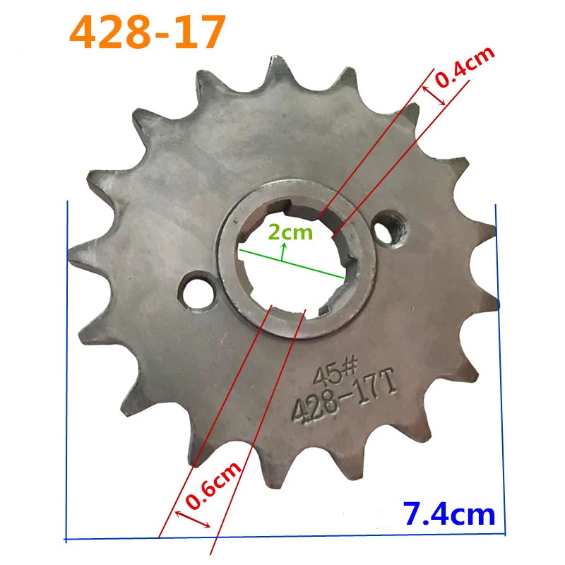 Motorcycle Front Sprocket for Honda Haojue Suzuki Lifan Loncin Jialing Dayang Haojin CG125 HJ125 GN125 13T/14T/15T/16T/17T Gear