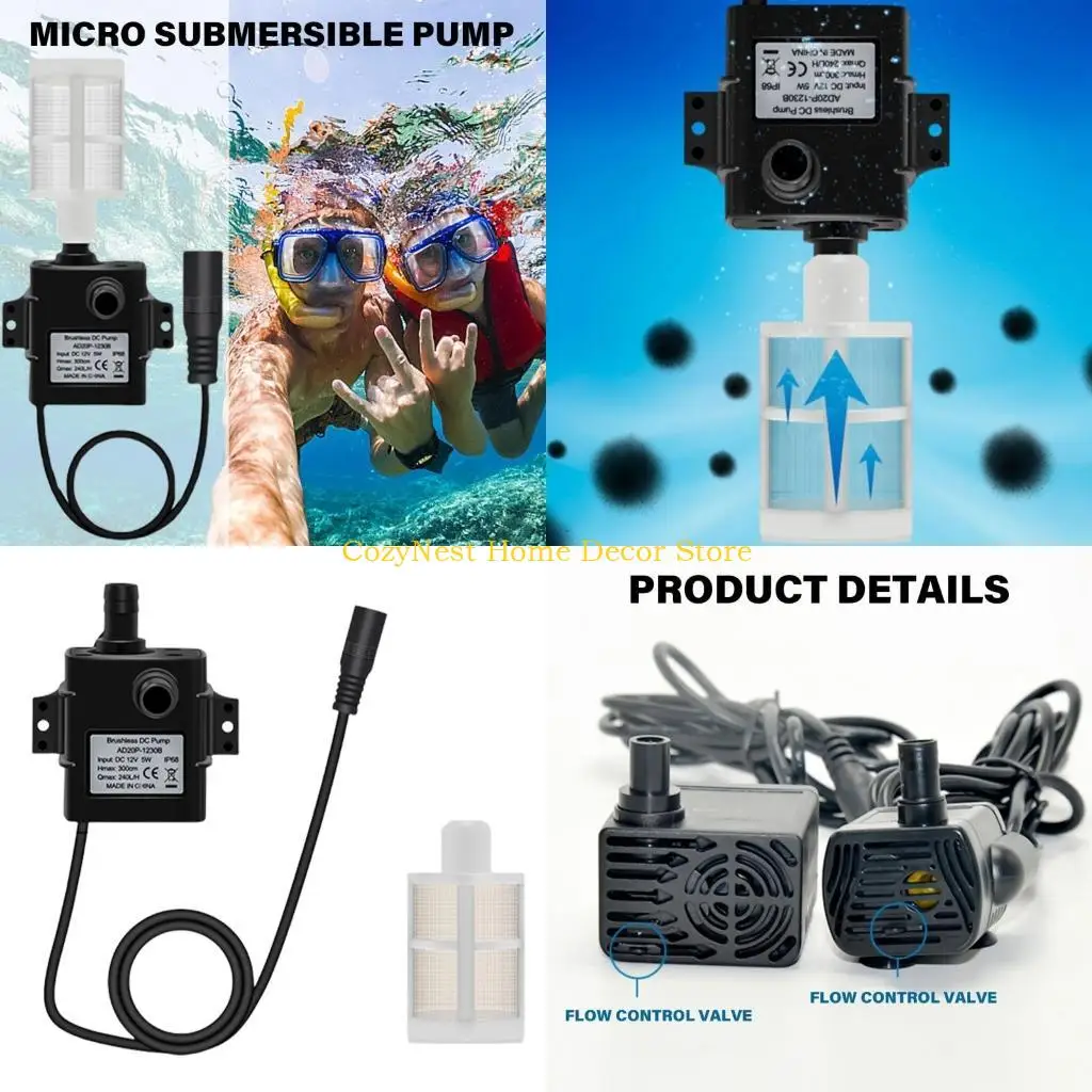 

92MF DC12V Бесщеточный моторный водяной насос с фильтром солнечные мелкие водяные насосы