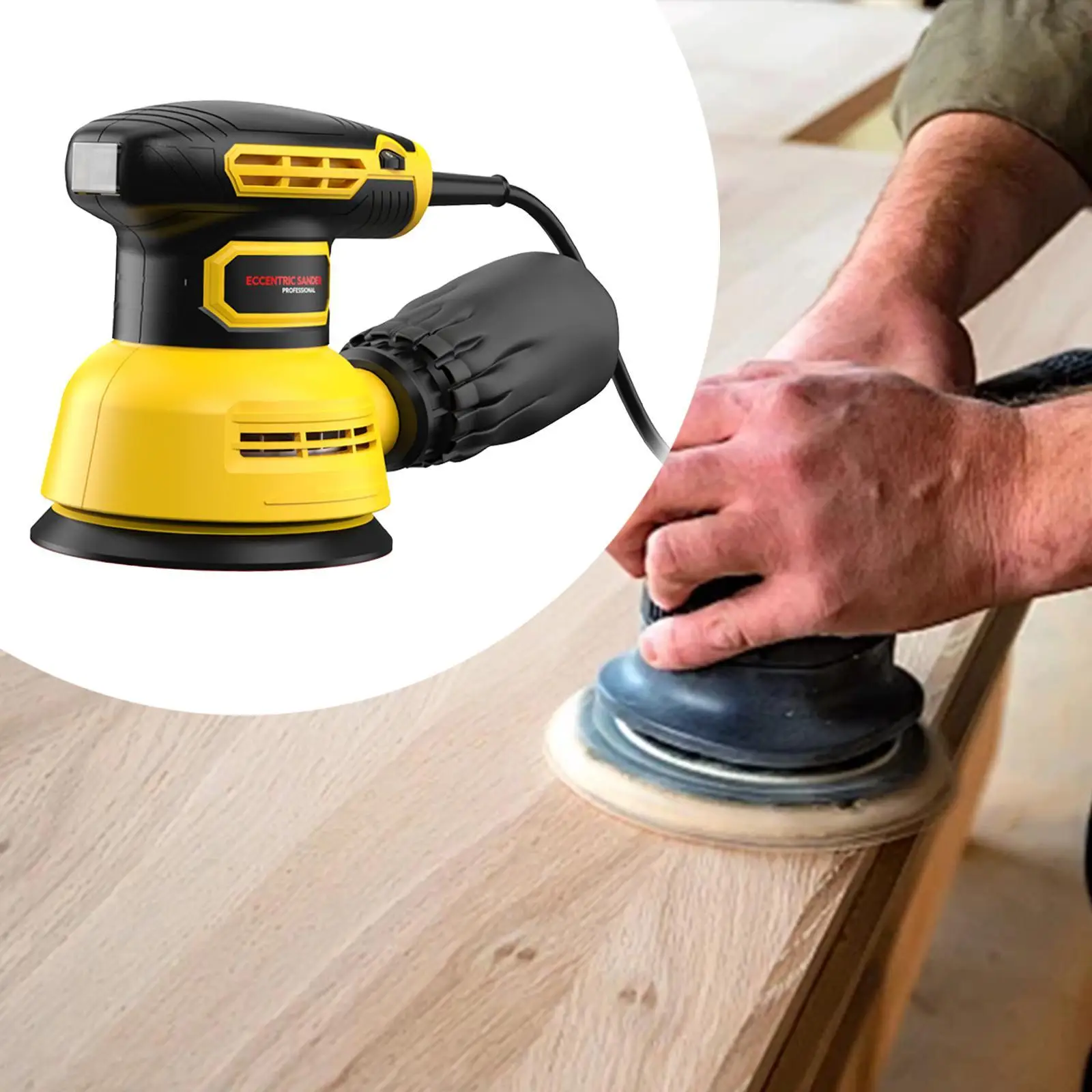 Random Orbital Sander Tool Sanding 16Pcs Sandpapers for Marble Iron Car Body