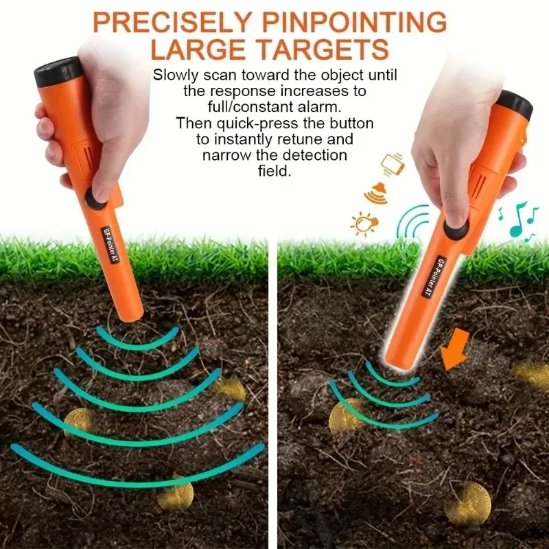 New 2026 Handheld Metal Detector GP Pointer Precise Positioning Treasure Hunt Waterproof Locator Pole LED Light