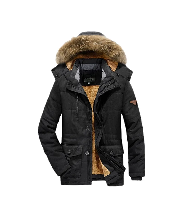 Manteau Long Rembourré en Coton pour Homme, Haute Qualité, Polaire Épaisse, Chaud, à Capuche, Grande Taille 6XL, Hiver