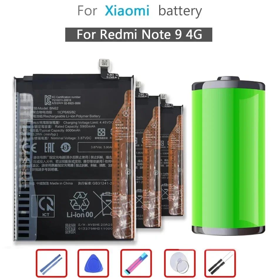 Replacement Battery for Xiaomi Redmi 10X, 4G,for Redmi 10X, BN62, BN54, BN55,for Redmi Note 9, Note 9, 9S, Note9s, 5G