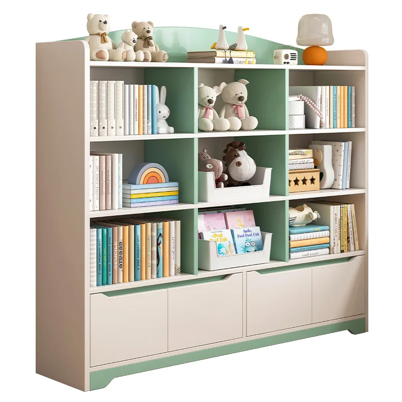 

Children's Wooden Bookcase Bookshelf Floor-to-ceiling Shelf Locker Integrated Against Primary School Toy Storage Cabinet