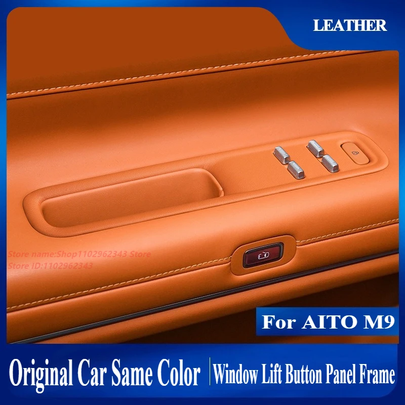 

For AITO M9 Leather Window Lift Button Panel Decoration Frame Original Car Same Color Car Interior Modification Accessories