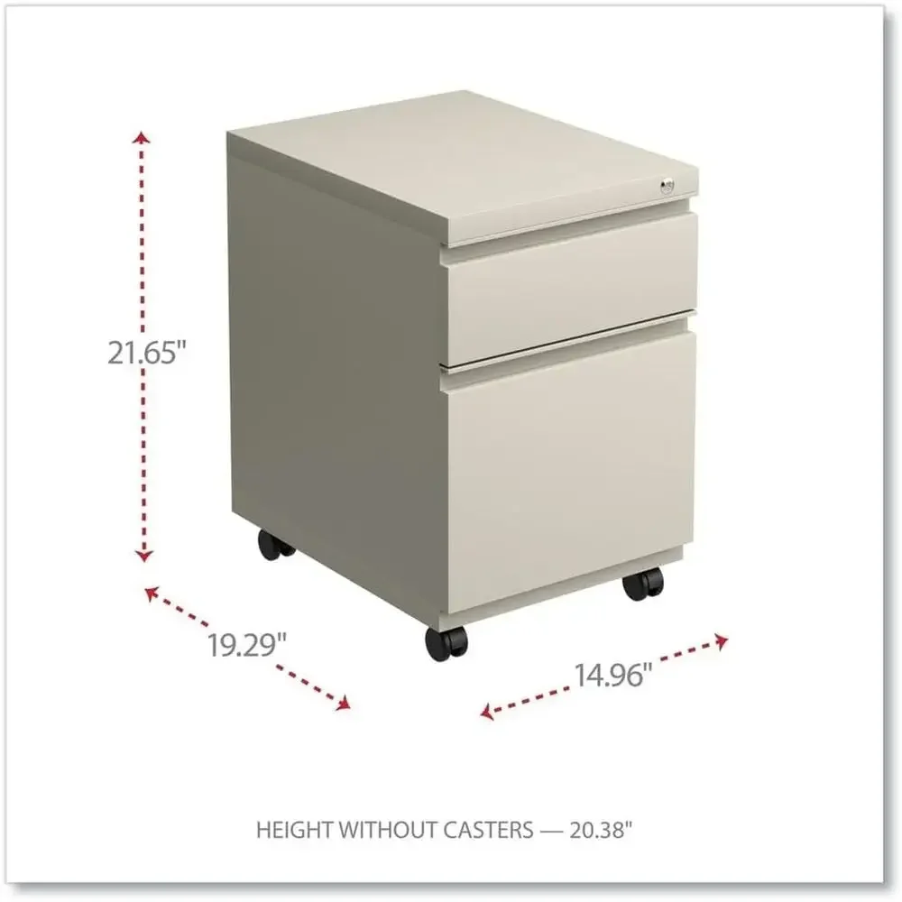 Metal Pedestal Box with Full-Length Pull, 14.875 Wide x 19.25 Deep, Putty