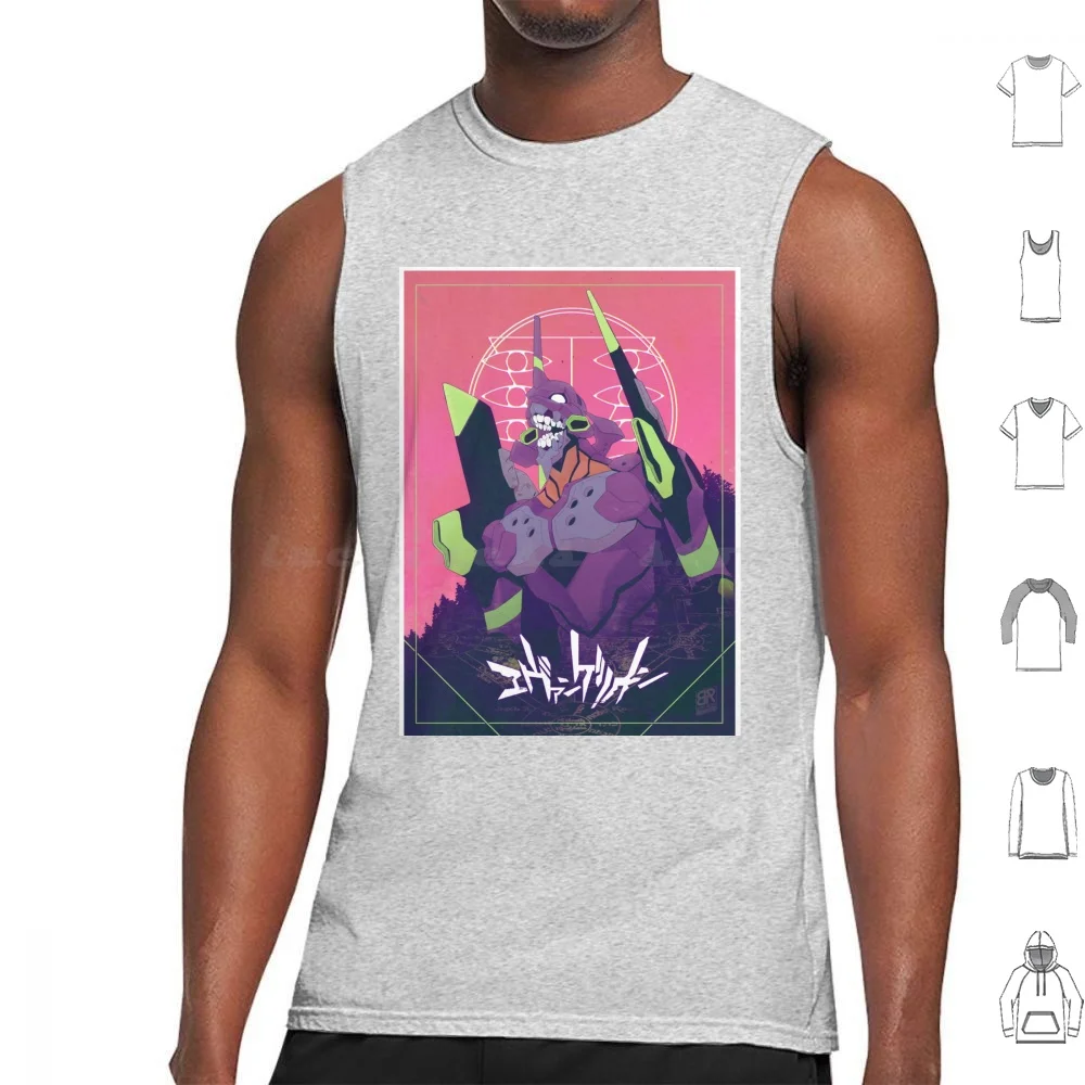 

Eva One Tank Tops Vest Sleeveless Eva Shinji 01 Angel Anime Colorful Ianfayart