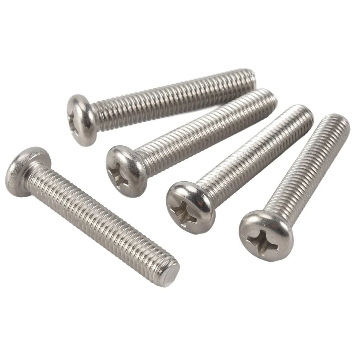 M8 x 45mm 304 Stainless Steel Phillips Machine Screw Bolt 5pcsT98C