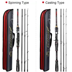 Histar Assassins 4 Sections Portable DKK-SIC Guide Fuji Seat Fast Action 1.68m-2.44m High Carbon Sping&Caster Travel Fishing Rod