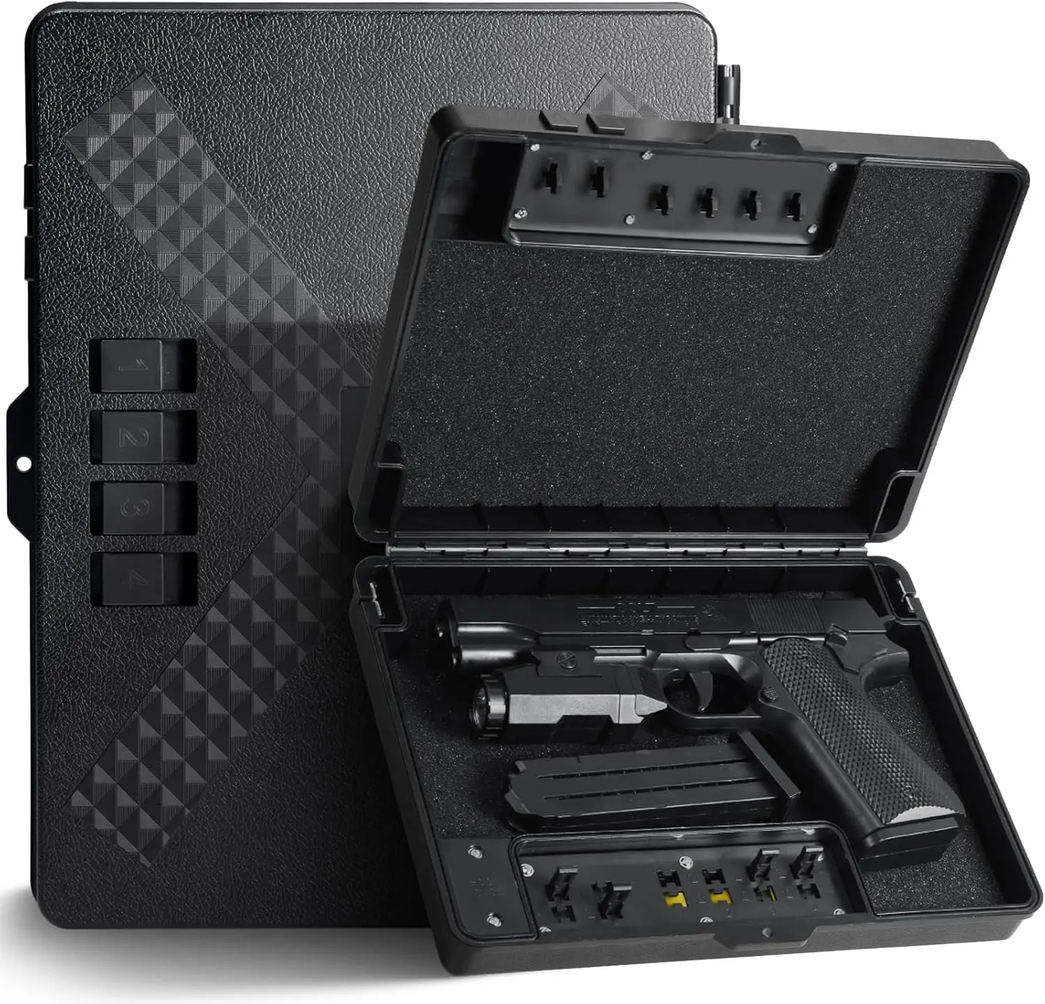 

Portable Gun Case with TSA Lock, Quick Access Handgun Safe for Bedside and Car Storage