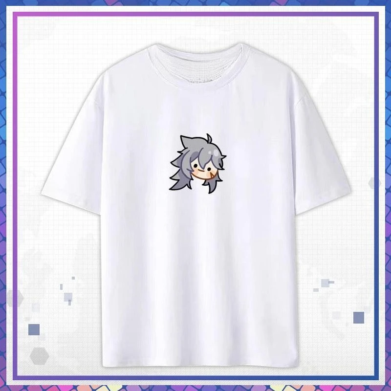 Chibi Venti, Klee,Diluc & Razor Unisex pareja camiseta de manga corta camisetas Unisex Genshin Mondstadt personaje Mini-Camiseta estampada