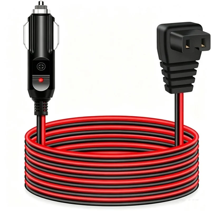 12AWG Heavy Duty Refrigerator Plug to Cigarette Lighter Socket Extension Cable, 12V Car Fridge Power Adapter